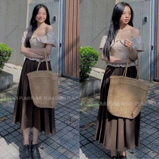 [SHOPPUMI] Chân váy xếp ly bản to vintage nhiều màu có size SML Pumi giá sỉ