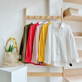 [SHOPPUMI]Áo sơ mi nữ tay dài vải đũi dáng oversize nhiều màu đẹp phong cách công sở, năng động Pumi 15920