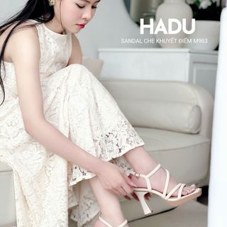 Giày sandal Đế Vuông 9P Đúp Trước 2P Dây Chéo HADU M963 Da PU Cao Cấp Đế TPR Chống Trơn BH 24T