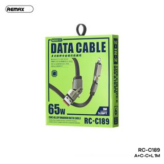 Cáp sạc nhanh đa năng 4in1 RC-C168 Thiết kế hợp kim kẽm, dây chất liệu bện, tránh vướng víu, chắc chắn và bền bỉ