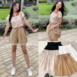 [SHOPPUMI] short lưng thun lưng bản to cột dây 4 màu SML Pumi 14931