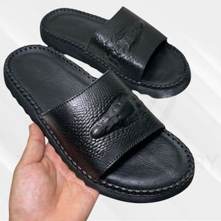 Dép nam, dép da nam vân gù cá sấu