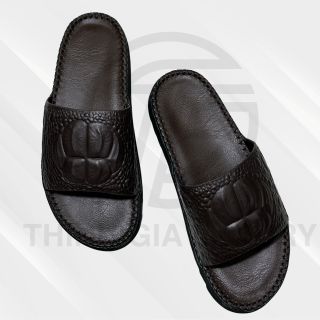 Dép nam, dép da nam vân gù cá sấu