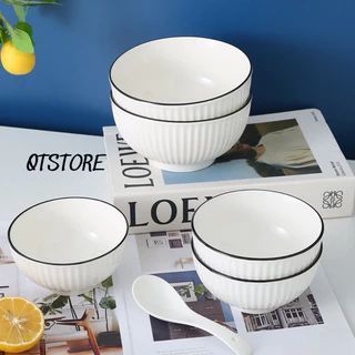 SET 10 CHÉN SỨ TRẮNG VIỀN ĐEN BẮC ÂU CAO CẤP