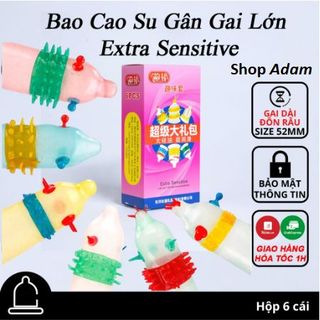 Bao cao su siêu gai hộp 6 chiếc 6 kiểu dáng khác nhau