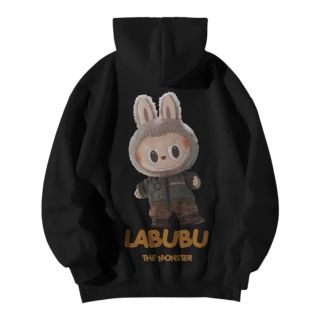 Áo Hoodie in LABUBU hình in chắc chắn , , bao giặt thoải mái,mềm mịn.