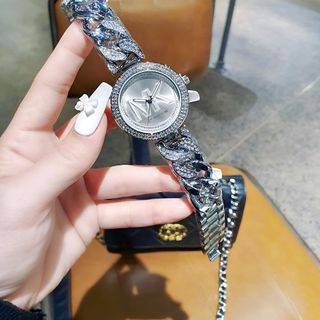ĐỒNG HỒ NỮ THỜI TRANG M KORS MẶT TRÒN LOGO DÂY XÍCH