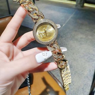 ĐỒNG HỒ NỮ THỜI TRANG M KORS MẶT TRÒN LOGO DÂY XÍCH