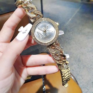 ĐỒNG HỒ NỮ THỜI TRANG M KORS MẶT TRÒN LOGO DÂY XÍCH
