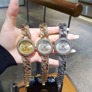 ĐỒNG HỒ NỮ THỜI TRANG M KORS MẶT TRÒN LOGO DÂY XÍCH