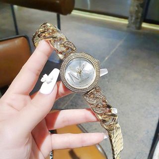 ĐỒNG HỒ NỮ THỜI TRANG M KORS MẶT TRÒN LOGO DÂY XÍCH