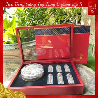 Hộp Đông trùng 6 gram size 5 và trà hoa hồng Tây Tạng làm quà biếu - Thương hiệu uy tín