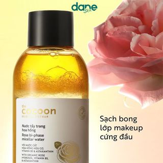 Nước tẩy trang hoa hồng Cocoon 310ml - Nước tẩy trang 2 lớp Cocoon tẩy sạch makeup và cấp ẩm cho da