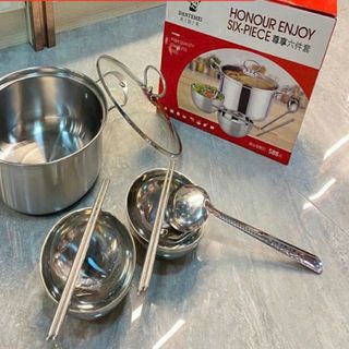 Bộ nồi + tô inox 6 món dùng cho mọi loại bếp giá sỉ