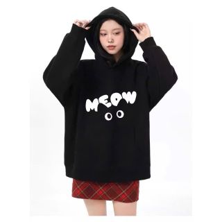 Áo khoác + Áo Hoodie in MEOW mèo hình in đẹp , mịn,mềm,bo dệt.