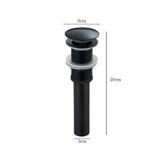Bộ xả lavabo màu đen Sebas X269B kiểu xả kín không có lỗ thoát tràn bằng đồng sơn tĩnh điện phong cách châu Âu