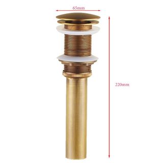 Bộ xả lavabo màu đồng cổ kiểu chữ P nút nhấn bật lên mã S01PC kiểu xả kín