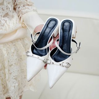 Guốc Sục Gót Vuông 3p Bít Mũi HADU GD172 Da Êm Mềm Đế Chống Trơn BH 24T