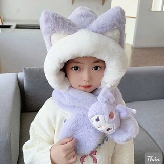 Mũ len cho bé trai gái mùa đông nón len cho bé trai gái trùm đầu giữ ấmhinh kurumi