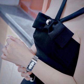 GUICCI 𝗦𝘁𝗲𝗿𝗹𝗶𝗻𝗴 𝗦𝗶𝗹𝘃𝗲𝗿 𝗟𝗮𝗱𝗶𝗲𝘀 𝗖𝘂𝗳𝗳 𝗠𝗮𝗻𝘂𝗮𝗹 𝘄𝗶𝗻𝗱