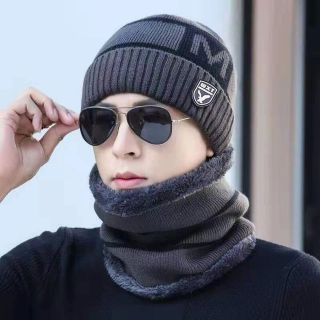 Mũ dệt kim màu trơn giữ ấm mùa đông cho nam nữ