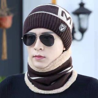 Mũ dệt kim màu trơn giữ ấm mùa đông cho nam nữ