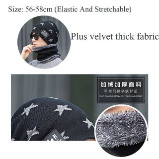 Bộ khăn choàng Mũ beanie DITIPOO Bộ khăn quàng cổ sang trọng ấm áp