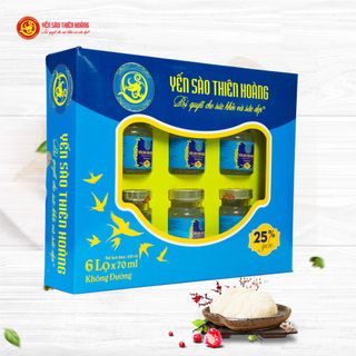 YẾN SÀO THIÊN HOÀNG 25% KHÔNG ĐƯỜNG (6 lọ/hộp)