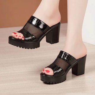 Dép CG vân cá sấu phối lưới 5cm - hàng cao cấp