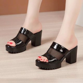 Dép CG vân cá sấu phối lưới 5cm - hàng cao cấp