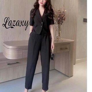Đồ bộ bigsize nữ set vest dự tiệc đi chơi sang chảnh kiểu vest 2 nút Lazaxy 50 - 85 kg