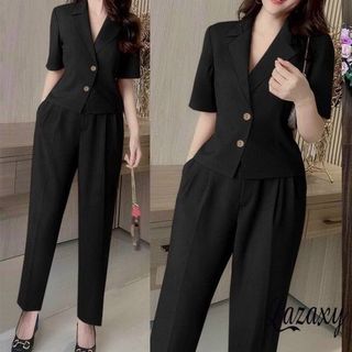 Đồ bộ bigsize nữ set vest dự tiệc đi chơi sang chảnh kiểu vest 2 nút Lazaxy 50 - 85 kg
