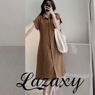 Váy Đầm Sơ Mi Chất Đũi Gân From Rộng Dáng Dài Mặc Hè Mát Lazaxy phù hợp đi chơi dạo phố Bigsize