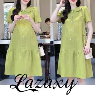 Váy Đầm Babydol Bầu Cổ Sen Đuôi Cá Chất Đũi Gân From Rộng Lazaxy