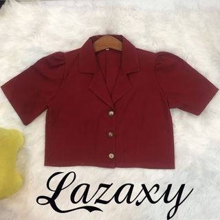 Áo thiết kế siêu xinh croptop cổ vest Lazaxy phù hợp dạo phố, dự tiệc, áo bigsize croptop, áo kiểu áo blazer