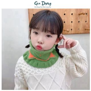 Khăn len cho bé giữ ấm cổ Khăn len choàng cổ giữ ấm hình mèo hoạt hình dễ thương cho bé hàng loại 1 vải mịn không ngữa