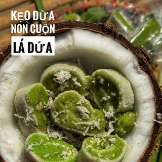 KẸO DỪA NON CUỘN LÁ DỨA MIỀN TÂY - BÉO NGẬY NGẤT, ĂN LÀ MÊ 500G - WINNIE HOUSE
