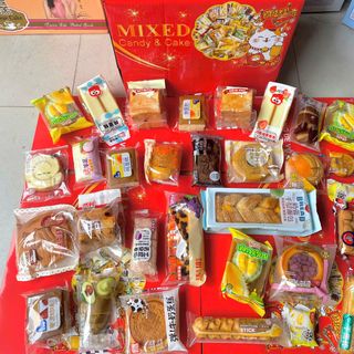 Thùng 2KG Bánh Mix Đài Loan Loại - Bánh loại 1 - Không trùng mặn ngọt có đủ