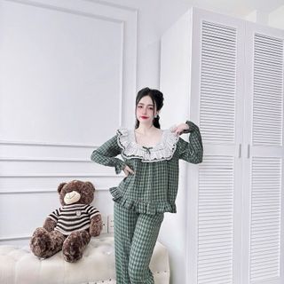 Đồ bộ dài kate xốp đũi thiết kế tiểu thư,bánh bèo