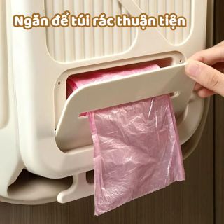 Thùng rác treo tủ bếp gấp gọn thông minh  có ngăn đựng túi rác