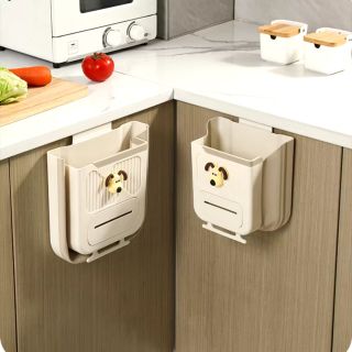 Thùng rác treo tủ bếp gấp gọn thông minh  có ngăn đựng túi rác