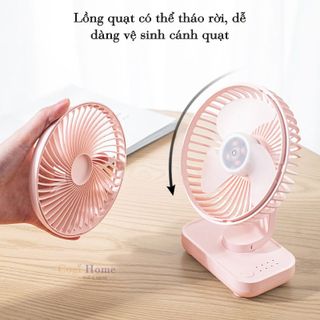 Sỉ Quạt Tích Điện Mini 4000mAh Quạt Để Bàn 4 Tốc Độ Gió Pin Sạc Chạy Êm D606