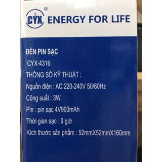 ĐÈN PIN SẠC 2 CHẾ ĐỘ SIÊU SÁNG CYX- 4316