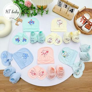 Set mũ tai-bao tay-bao chân in hình - hàng siêu xinh