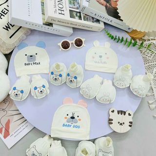 Set mũ tai-bao tay-bao chân in hình - hàng siêu xinh