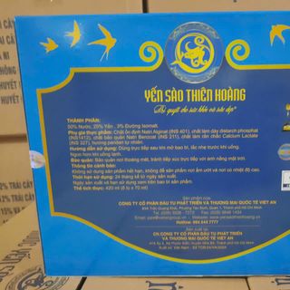 Hộp yến sào Thiên Hoàng 25% không đường (6 lọ/hộp)