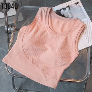 3040 Về lại sll mã siêu siêu hot! Kết hợp dc với chân váy ạ! Croptop tăm gân LULU mút ép rất cao cấp ! 6 màu- ML