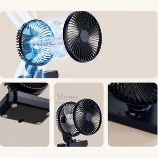 Sỉ Quạt Để Bàn Mini Tích Điện Pin Trâu Để Bàn Văn Phòng Xoay Tự Động Có Màn Hình LED 4 Cấp Độ Gió D606Y