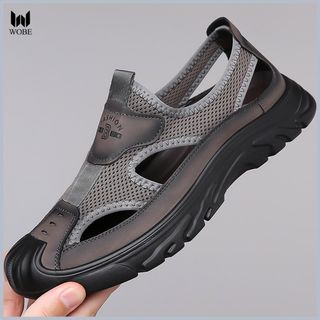 Mùa Hè Thoáng Khí Nam Baotou Dép Lưới Rỗng Lỗ Giày Ngoài Trời Chống Trơn Trượt Nhẹ Thể Thao Giày Đi Biển GN08