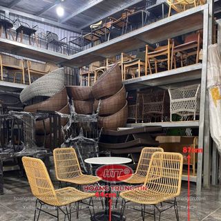 Ghế mây tre nhựa cafe theo yêu cầu bàn ghế mây cafe cao cấp